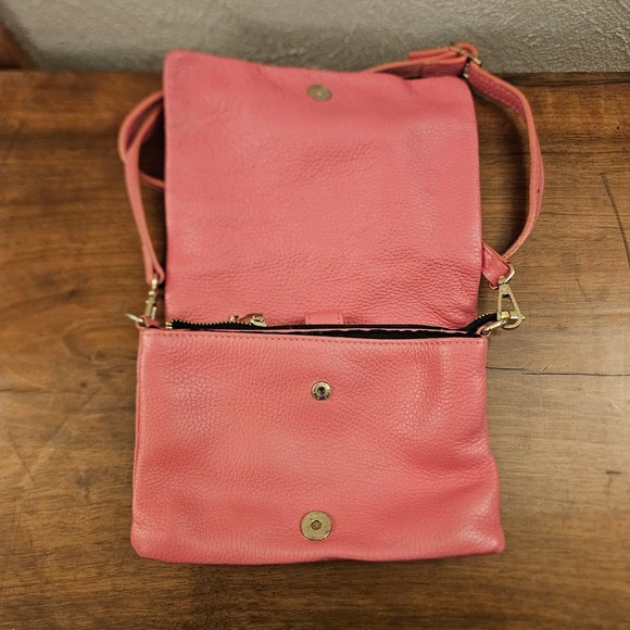 Divina Firenze Genuine Leather Pink CrossBody Shoulder Bag Handbag Made In Italy - Picture 3 of 7
